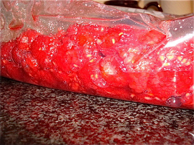 Smoosh your raspberries up a bit to get them macerating