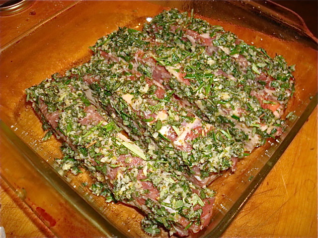 Lamb ribs, ready for the oven