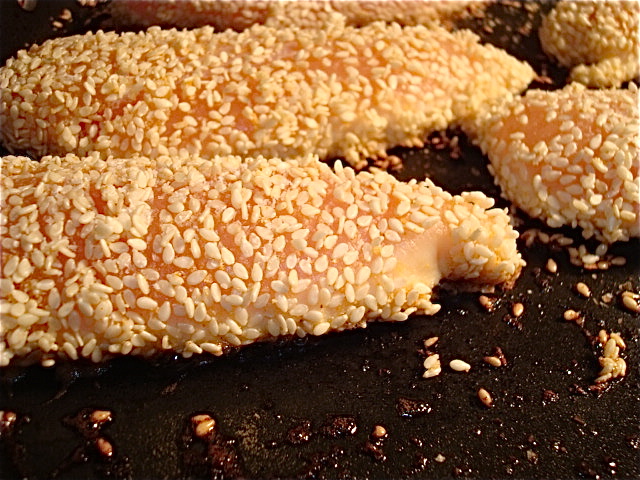 You should see the chicken cooking through before you flip