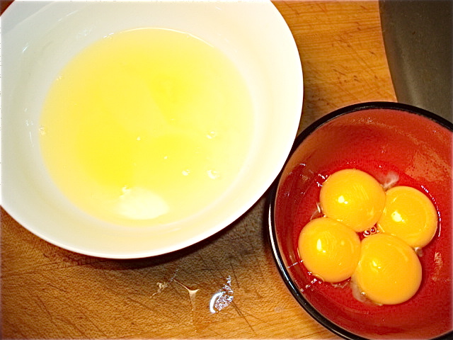 Separate four jumbo eggs
