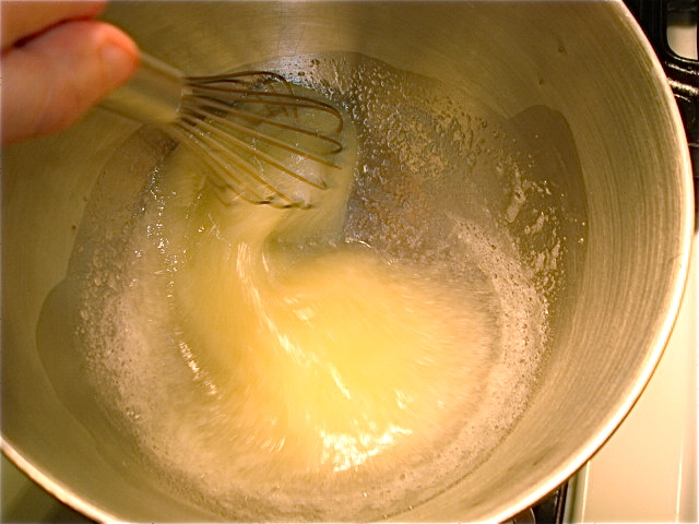 Whisk the egg whites and sugar together