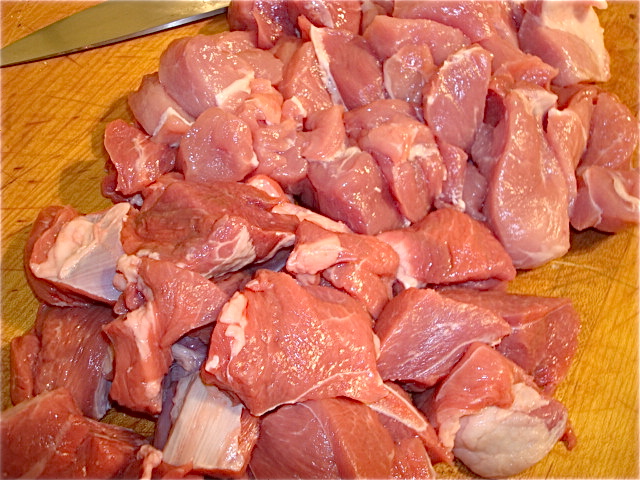 Cut the pork up