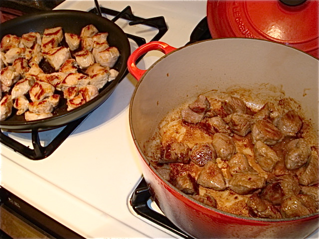 Flip the meat to brown it evenly