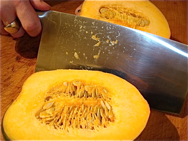 Cut the squash in half