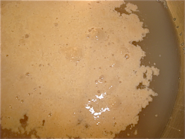 You should see bubbles on the surface