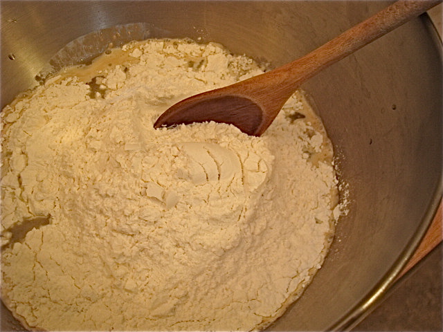 Add the flour to the bowl
