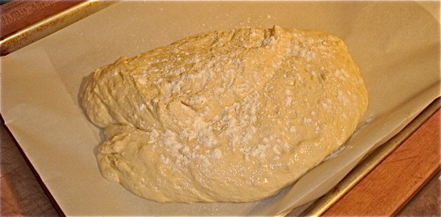 Put a little bit of flour onto your dough