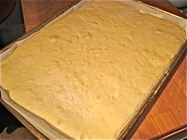 Dough, ready to go into the oven