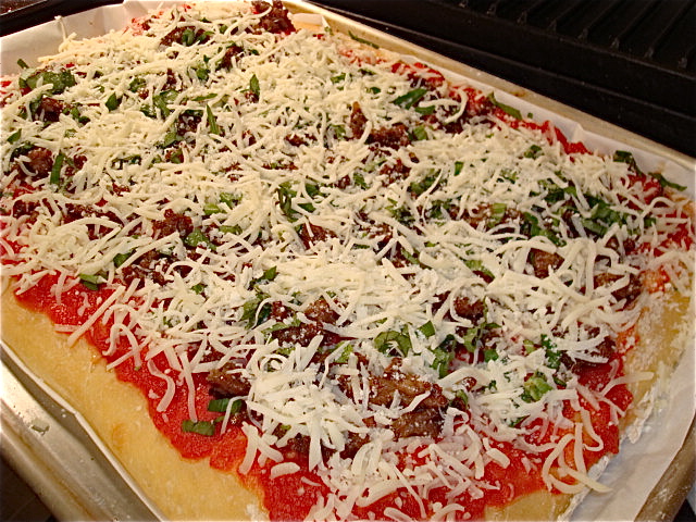 Add the two cheeses