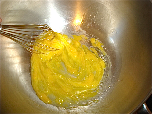 Beat the eggs