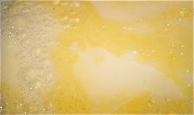 Add the soured milk to the eggs