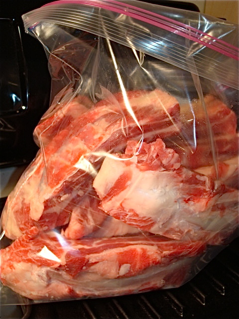 Put the ribs in a gallon-sized zip-top bag
