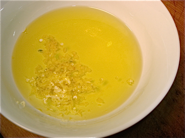 Mashed garlic and olive oil