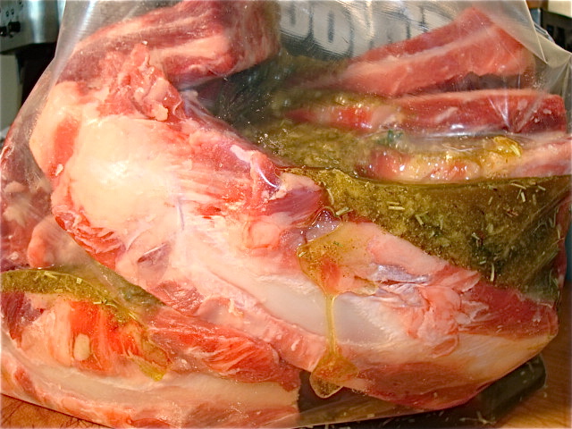 When you\'ve added the marinade, seal up the bag