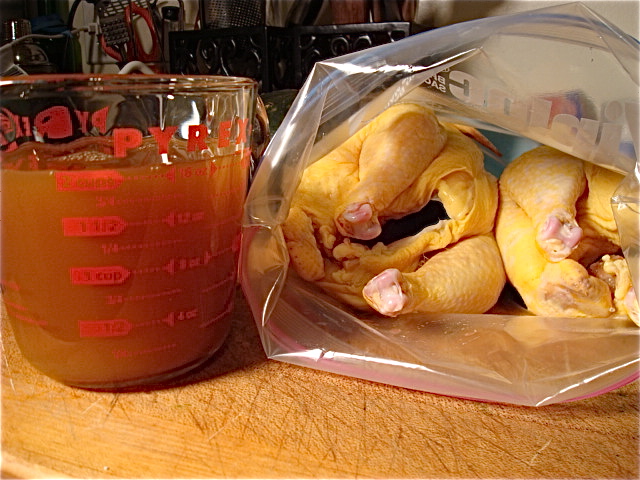 Add the cider to the bag