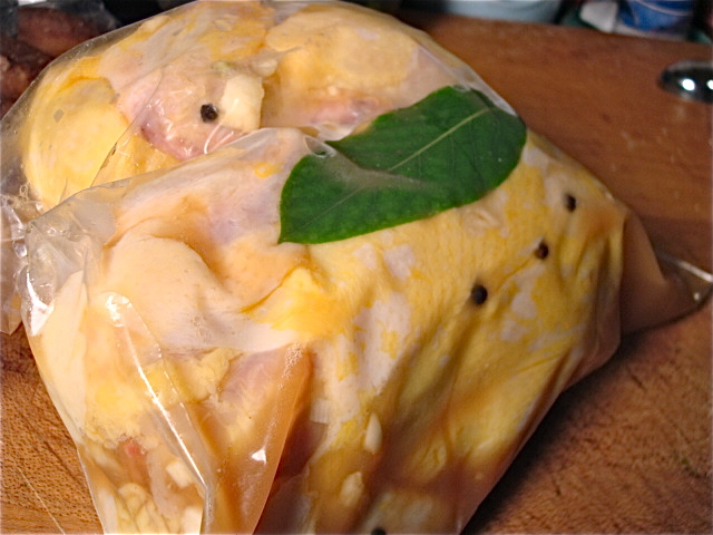 Let your birds marinate overnight in the fridge
