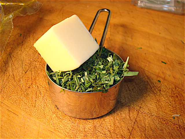 Butter and chopped tarragon