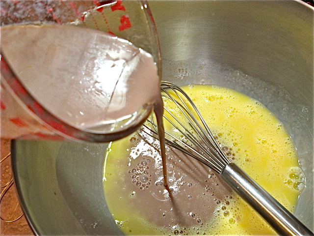 Pour in the chocolate milk