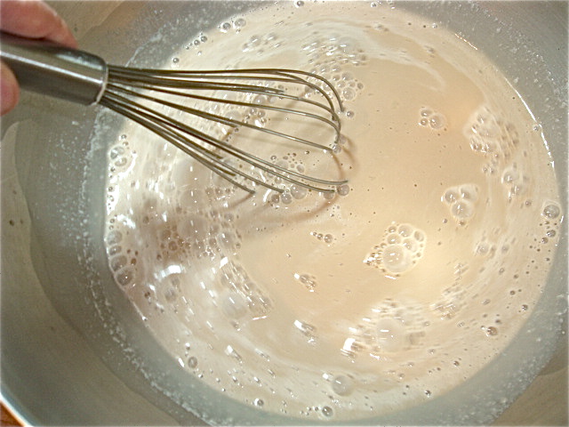 Whisk the eggs, chocolate milk, and cream together