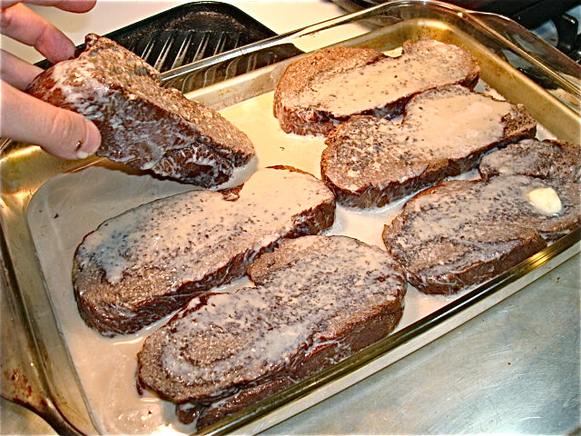 Coat the bread evenly