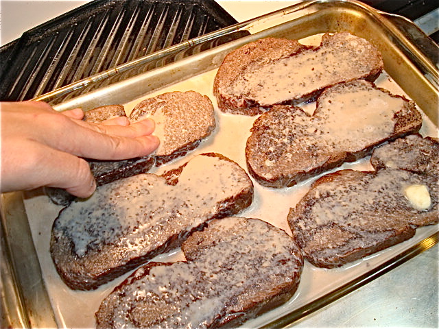 Press the bread down a little