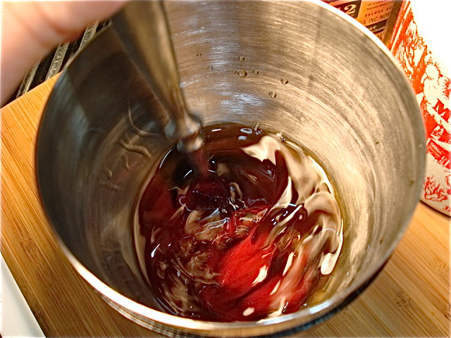 Give the contents of your shaker a stir to dissolve the maple syrup