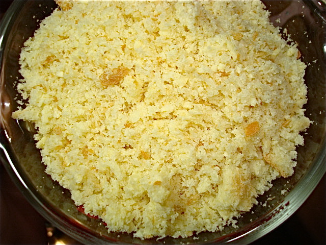 Measure the breadcrumbs and set aside