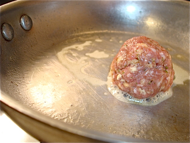 Fry your test meatball