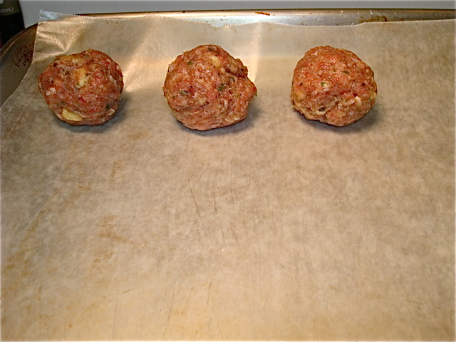 Line the meatballs up as you make them