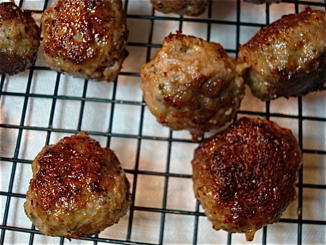 Tranfer the hot meatballs to a rack to drain