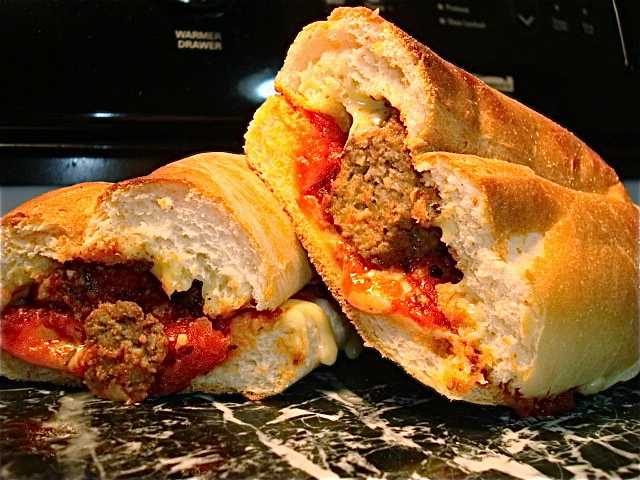 Homemade meatball sub