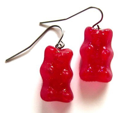 Luster Studio Red Gummi Bear Earrings at Etsy.com