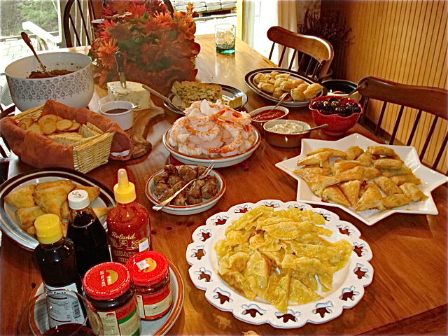 Thanksgiving appetizer and dessert feast