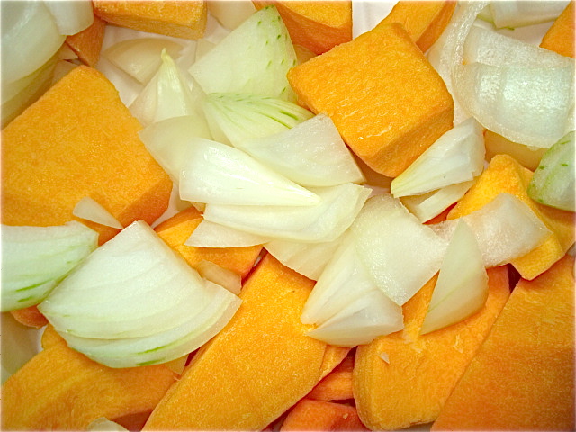 Add the onion to the squash