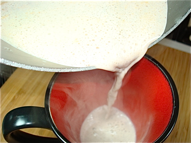 Pour the hot chocolate into a mug
