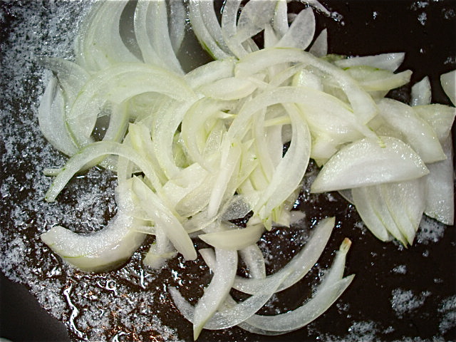 Add the onions to the pan