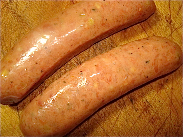 Chicken and apple sausages