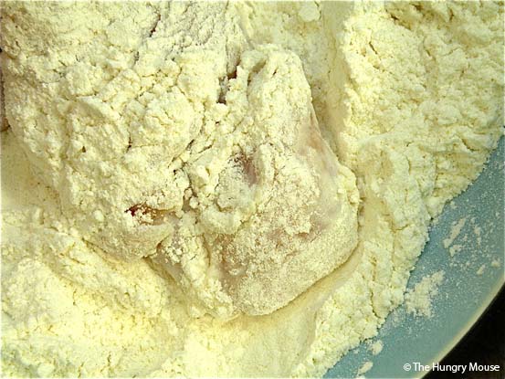 Chicken coated in flour