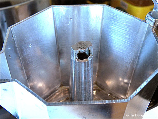 How to make stovetop espresso: Wait for the espresso to perk
