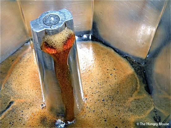 How to make stovetop espresso: Wait for your espresso to brew