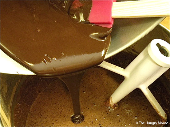 In goes the chocolate