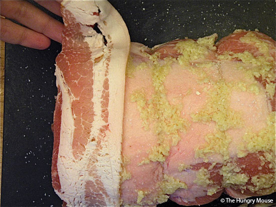 Bacon & Garlic Encrusted Roast Pork Loin at The Hungry Mouse