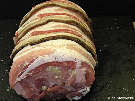 Bacon & Garlic Encrusted Roast Pork Loin at The Hungry Mouse