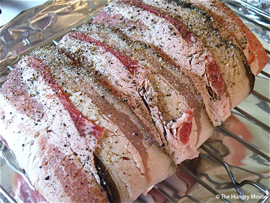 Bacon & Garlic Encrusted Roast Pork Loin at The Hungry Mouse