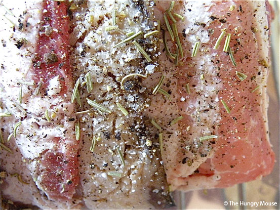 Bacon & Garlic Encrusted Roast Pork Loin at The Hungry Mouse