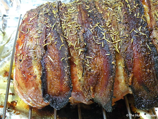 Bacon & Garlic Encrusted Roast Pork Loin at The Hungry Mouse