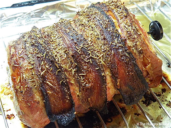 Bacon & Garlic Encrusted Roast Pork Loin at The Hungry Mouse