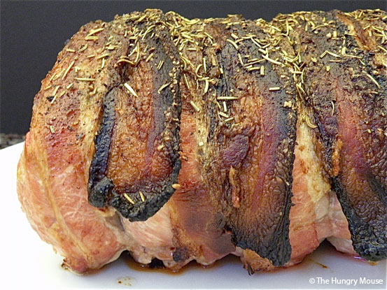 Bacon & Garlic Encrusted Roast Pork Loin at The Hungry Mouse