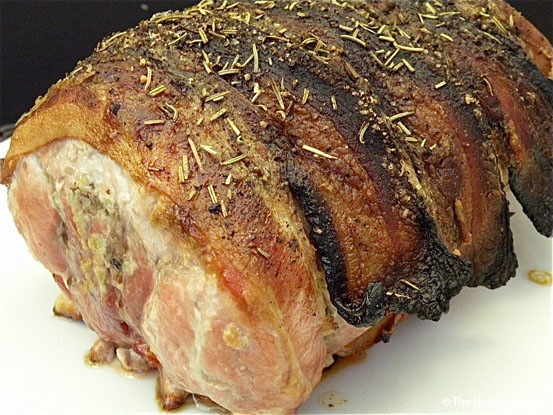 Bacon & Garlic Encrusted Roast Pork Loin at The Hungry Mouse