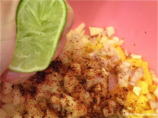 Spicy Mango Lime Salsa with Asian Pear at The Hungry Mouse